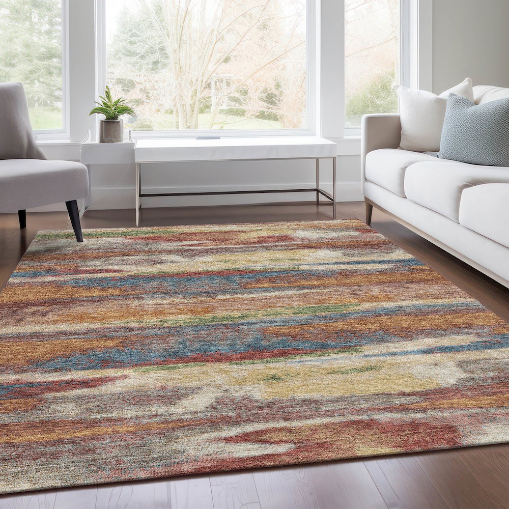 Premium Machine Washable Mayfield AMF942 Paprika 5' x 7'6" Rug