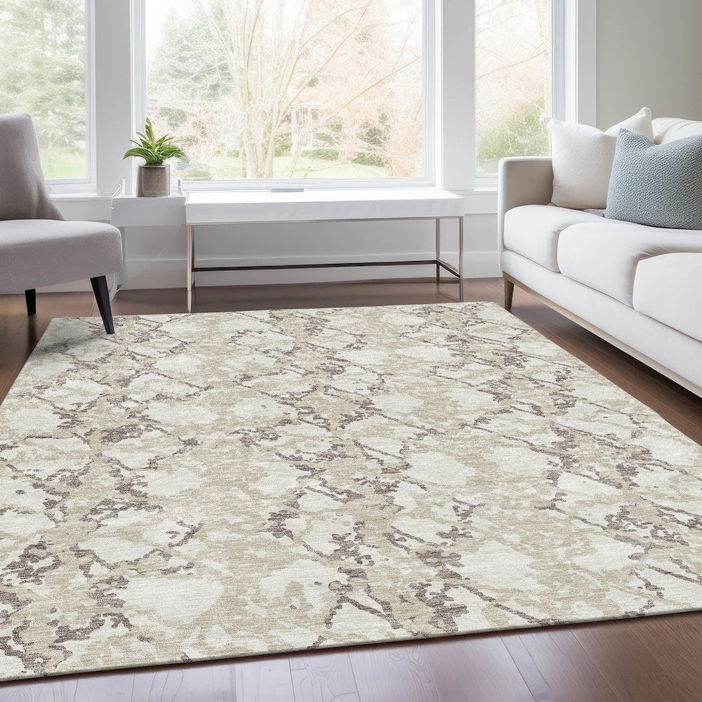 Premium Machine Washable Mayfield AMF969 Ivory 5' x 7'6" Rug