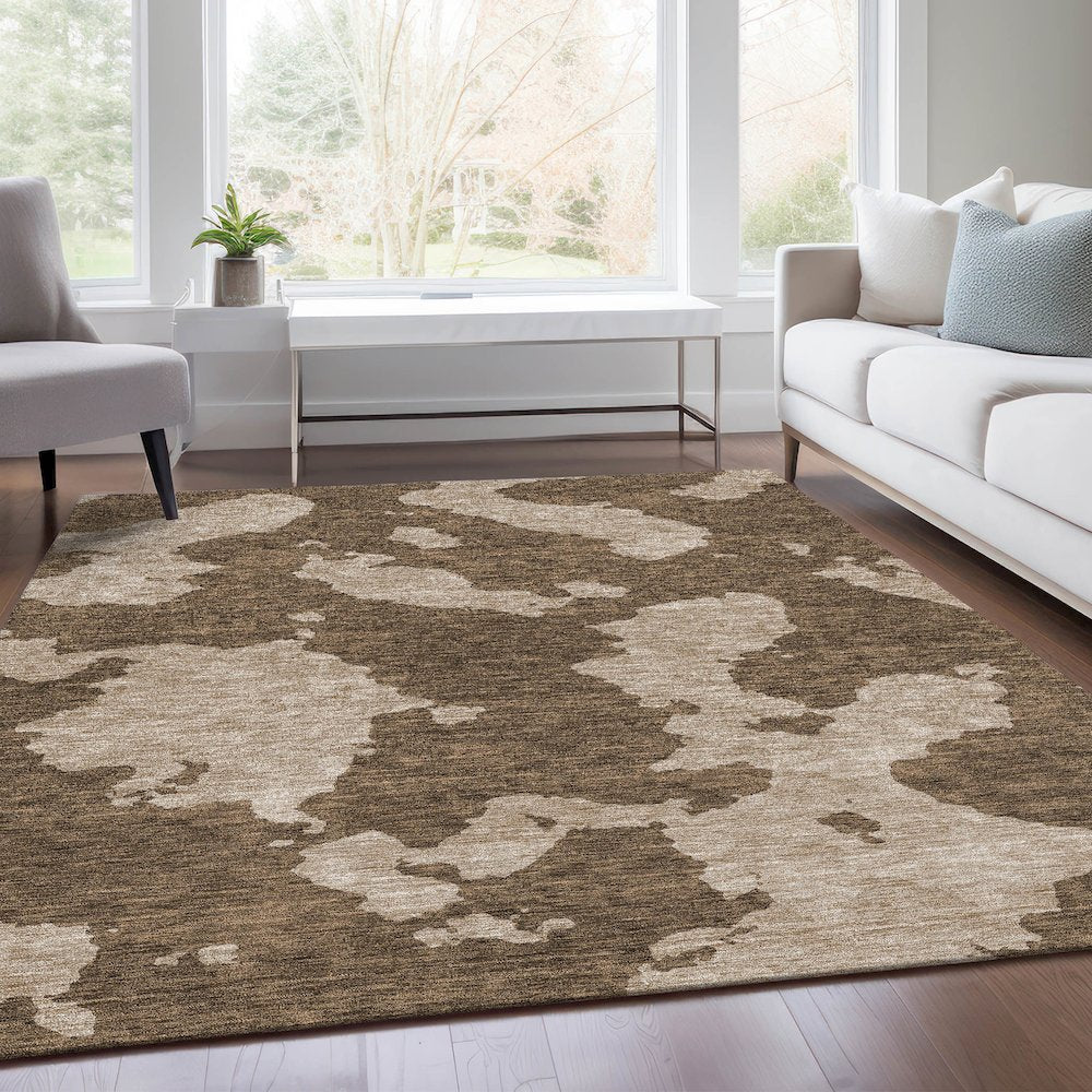 Premium Machine Washable Mayfield AMF975 Brown 5' x 7'6" Rug