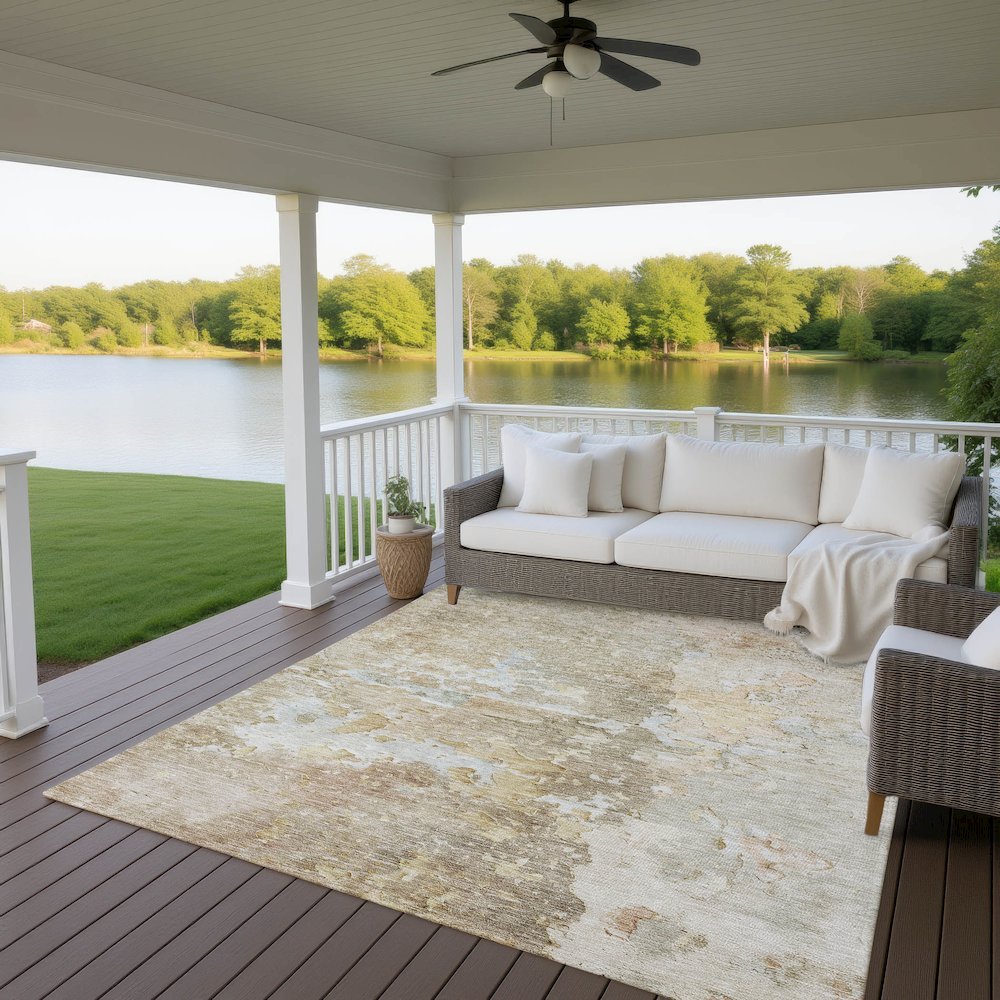 Luxury Washable Indoor/Outdoor Ravenna Khaki 5' x 7'6" Rug