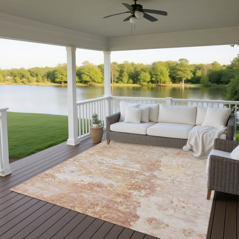 Luxury Washable Indoor/Outdoor Ravenna Salmon 5' x 7'6" Rug