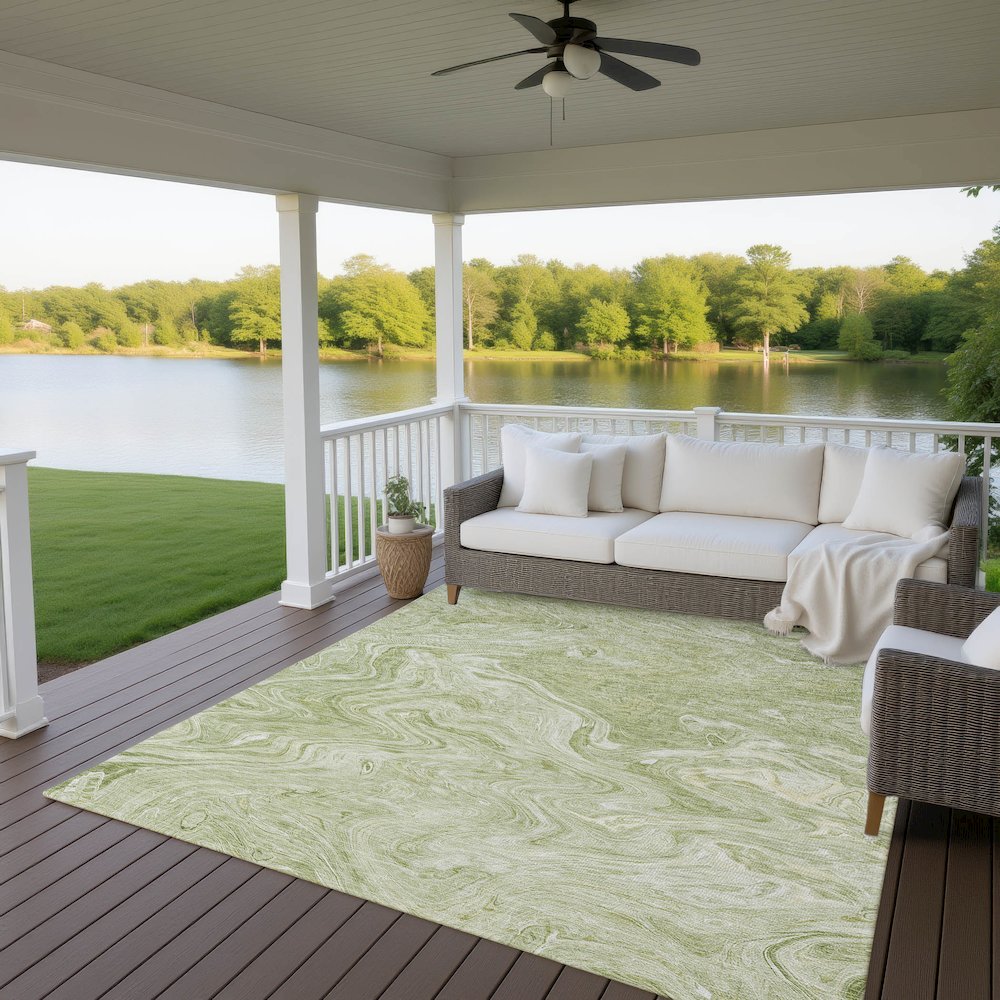 Luxury Washable Indoor/Outdoor Ravenna Sage 5' x 7'6" Rug