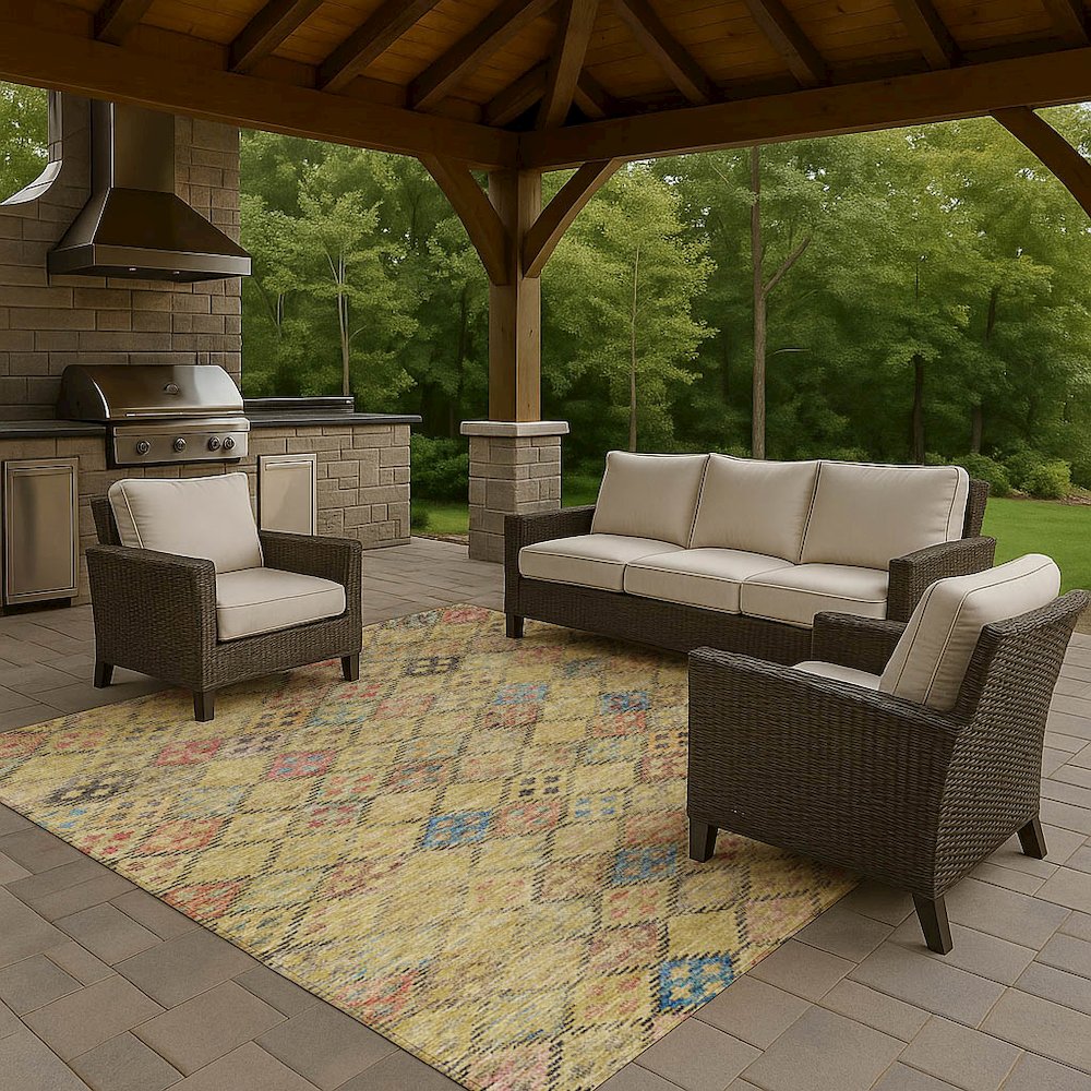 Luxury Washable Indoor/Outdoor Solace Gold 5' x 7'6" Rug