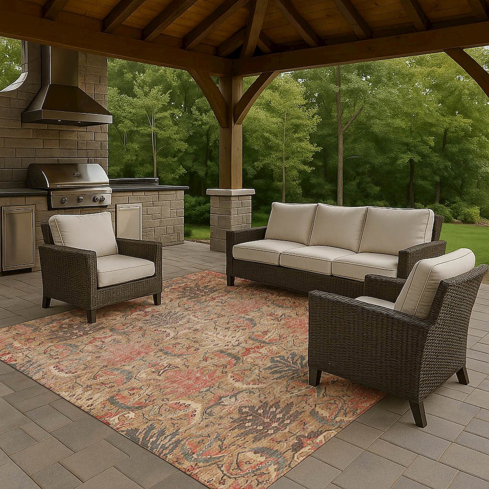 Luxury Washable Indoor/Outdoor Solace Tan 5' x 7'6" Rug