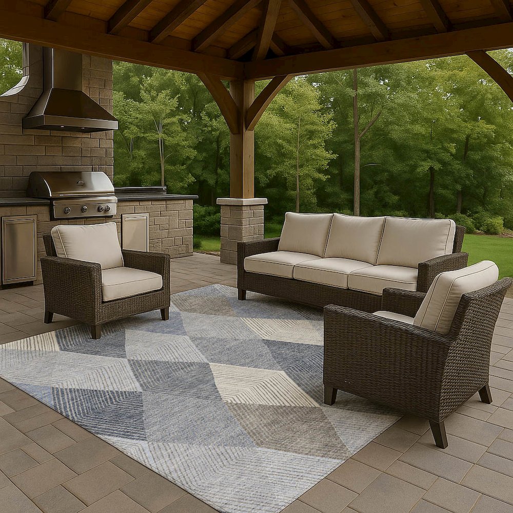 Luxury Washable Indoor/Outdoor The Reserve Denim 5' x 7'6" Rug