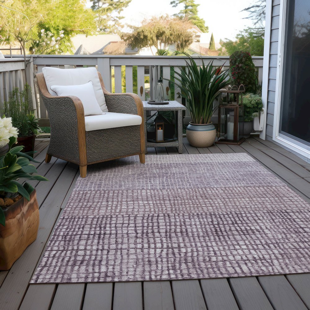 Machine Washable Indoor/Outdoor Chantille Purple 8' x 10' Rug