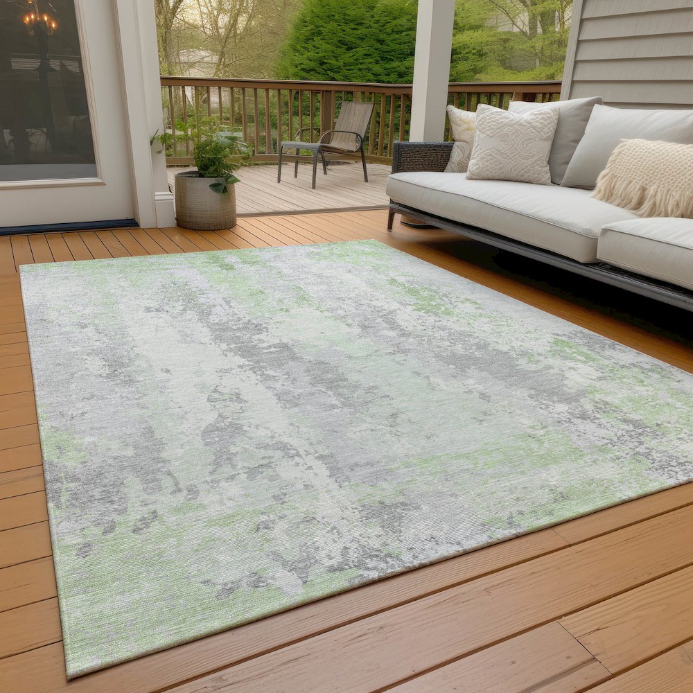 Machine Washable Indoor/Outdoor Chantille Aloe 8' x 10' Rug