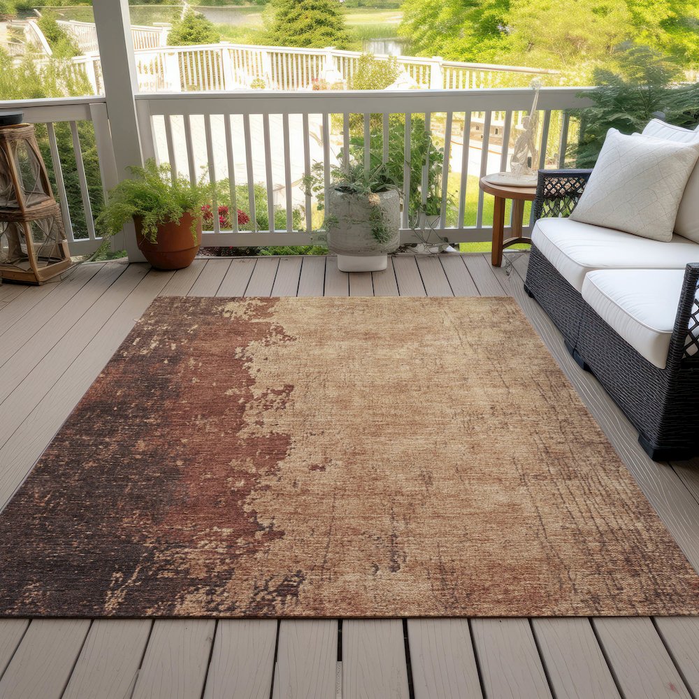Machine Washable Indoor/Outdoor Chantille Paprika 8' x 10' Rug
