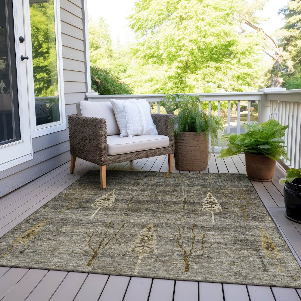 Machine Washable Indoor/Outdoor Chantille Pewter 8' x 10' Rug