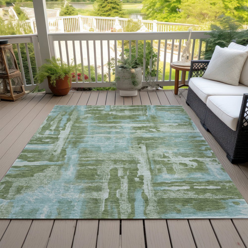 Machine Washable Indoor/Outdoor Chantille ACN2015 Cactus 8' x 10' Rug