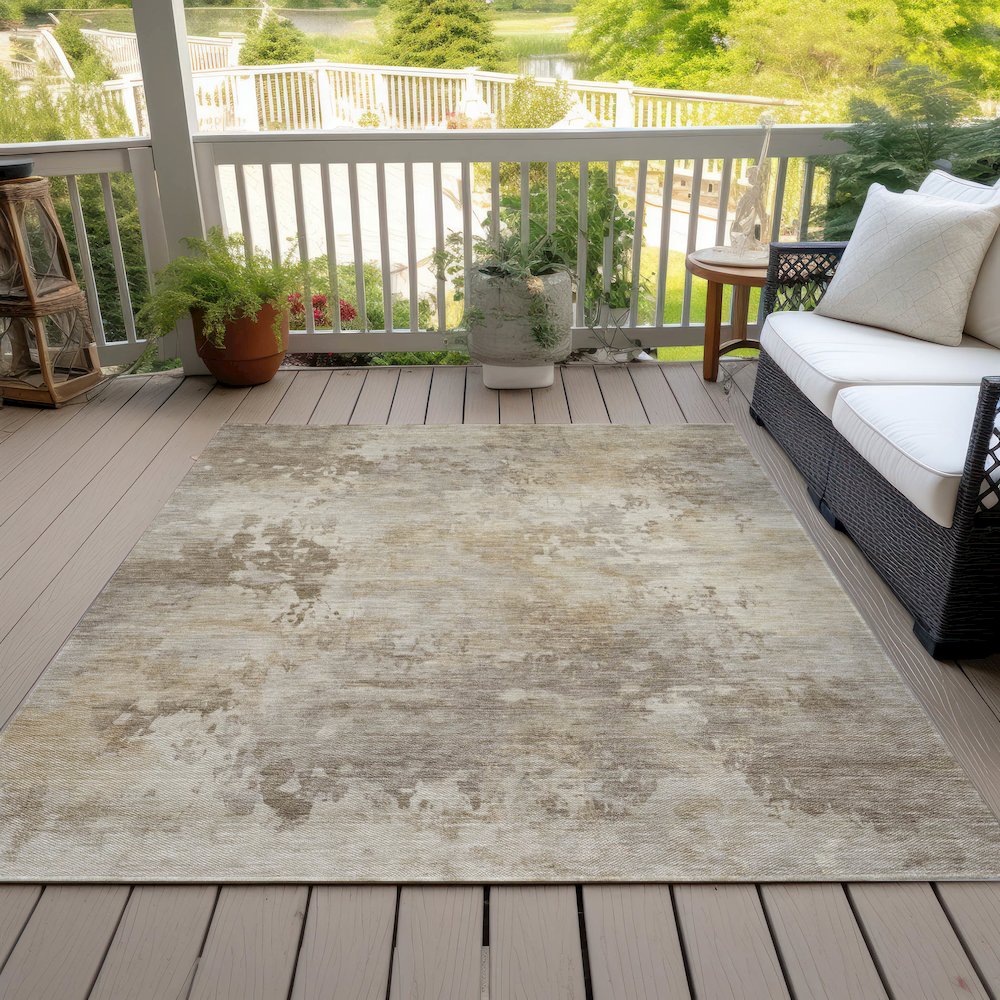 Machine Washable Indoor/Outdoor Chantille ACN2073 Tan 8' x 10' Rug
