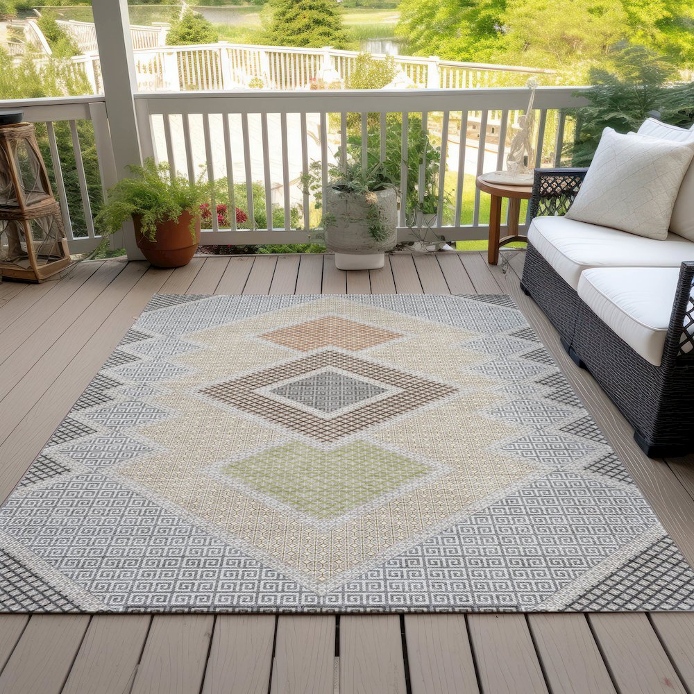 Machine Washable Indoor/Outdoor Chantille ACN2111 Pewter 8' x 10' Rug
