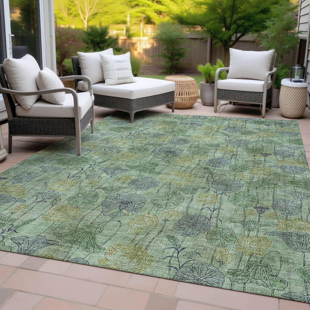 Machine Washable Indoor/Outdoor Chantille ACN2128 Aloe 8' x 10' Rug
