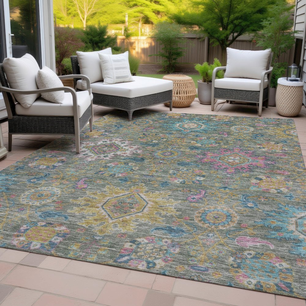 Machine Washable Indoor/Outdoor Chantille ACN2151 Aloe 8' x 10' Rug