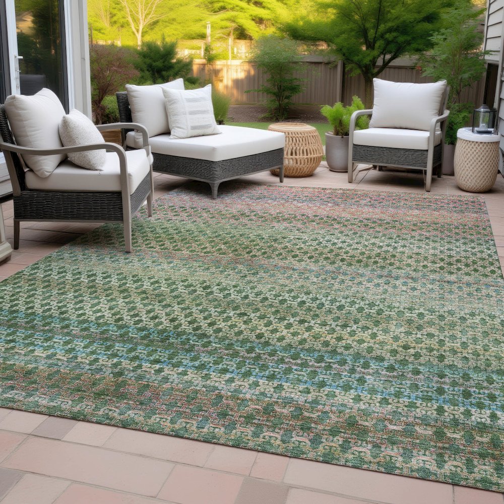 Machine Washable Indoor/Outdoor Chantille ACN2158 Aloe 8' x 10' Rug