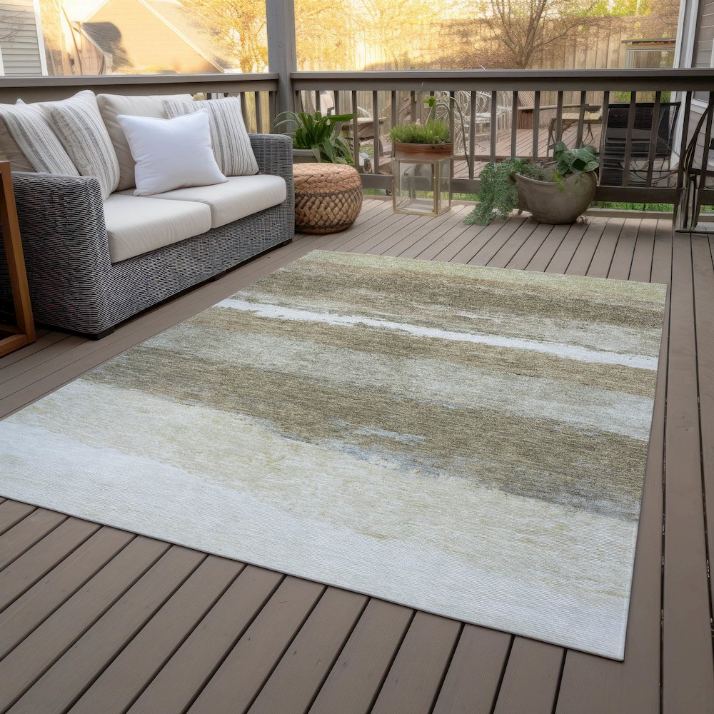Machine Washable Indoor/Outdoor Chantille ACN2169 Khaki 8' x 10' Rug