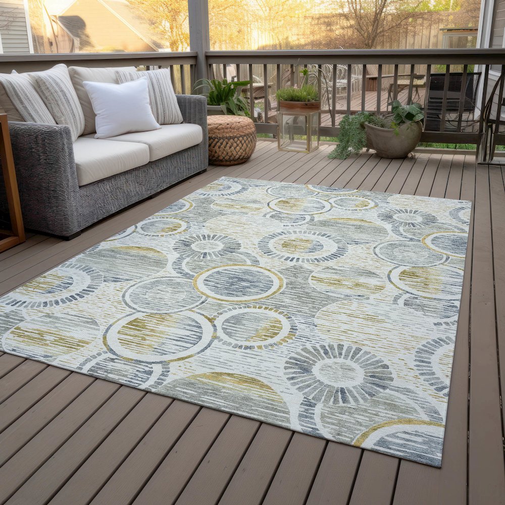 Machine Washable Indoor/Outdoor Chantille ACN2206 Ivory 8' x 10' Rug