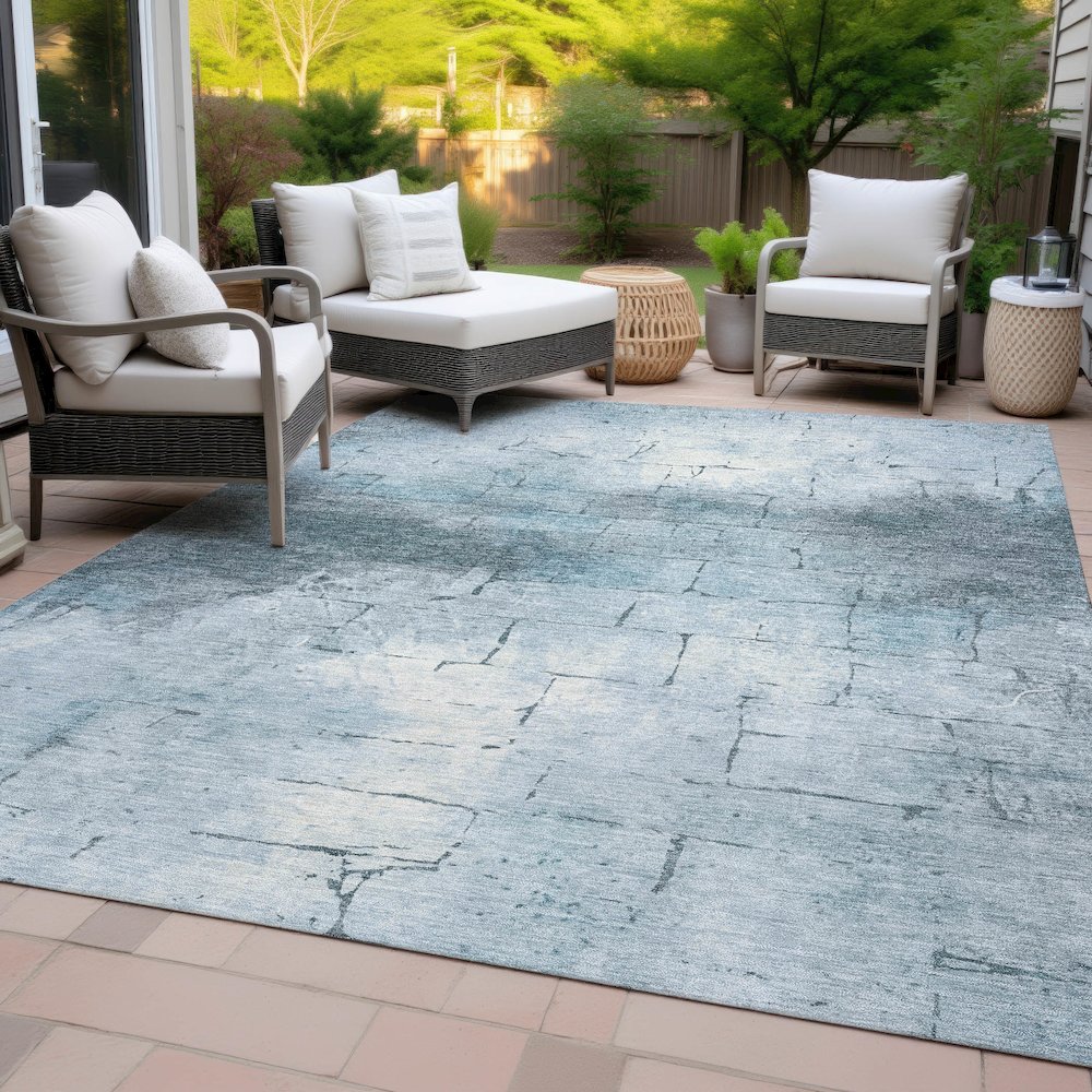 Machine Washable Indoor/Outdoor Chantille ACN2215 Sky 8' x 10' Rug