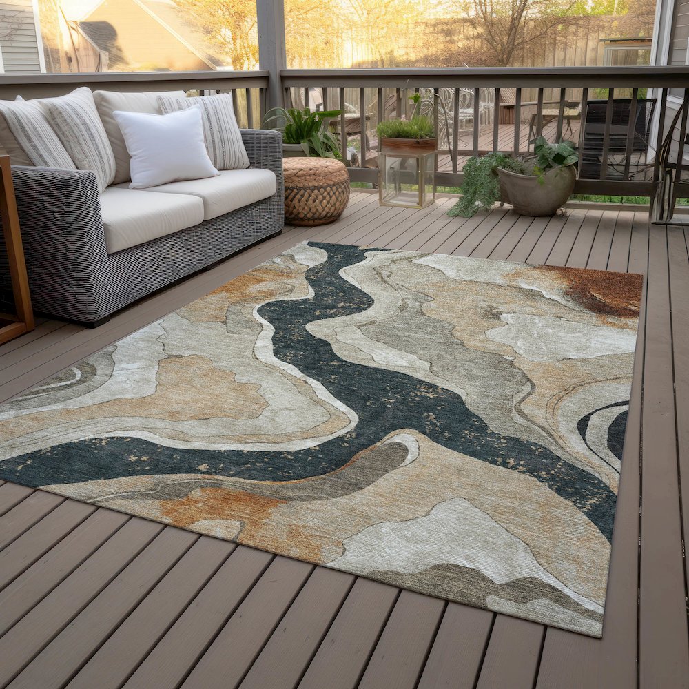 Machine Washable Indoor/Outdoor Chantille ACN2219 Putty 8' x 10' Rug