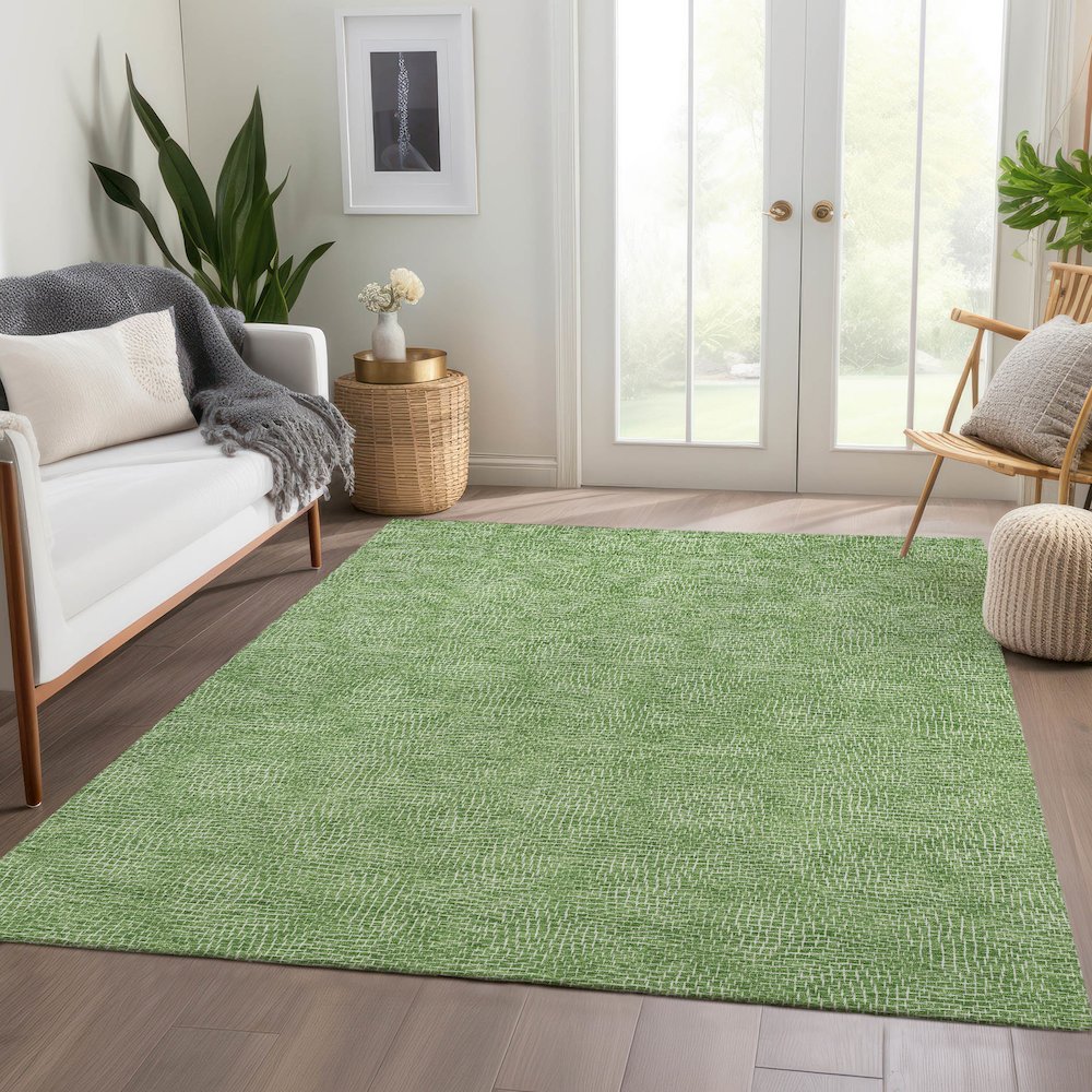 Premium Machine Washable Mayfield AMF1057 Green 8' x 10' Rug