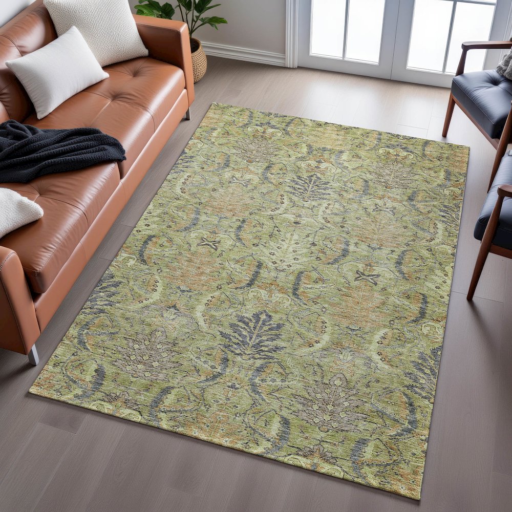 Premium Machine Washable Mayfield AMF1082 Aloe 8' x 10' Rug