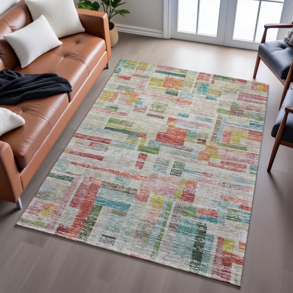 Premium Machine Washable Mayfield AMF1090 Paprika 8' x 10' Rug