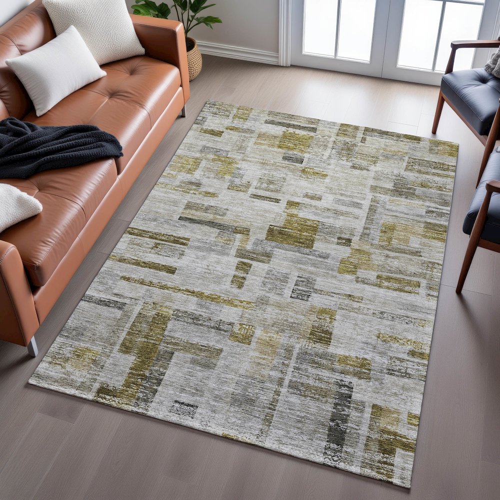 Premium Machine Washable Mayfield AMF1090 Taupe 8' x 10' Rug