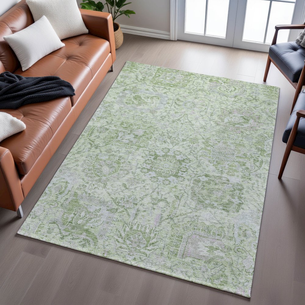 Premium Machine Washable Mayfield AMF1102 Mint 8' x 10' Rug