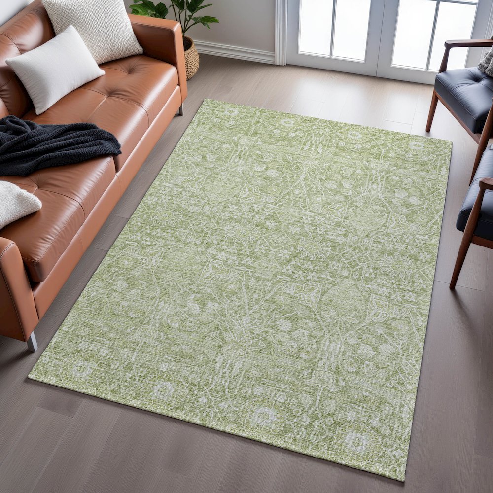 Premium Machine Washable Mayfield AMF1133 Aloe 8' x 10' Rug