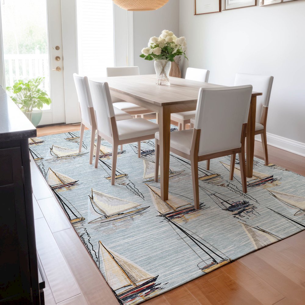 Premium Machine Washable Mayfield Sky 8' x 10' Rug