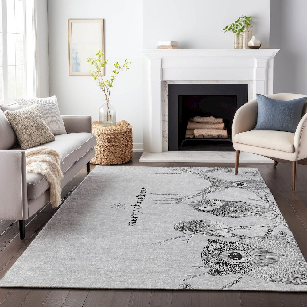 Premium Machine Washable Mayfield Gray 8' x 10' Rug