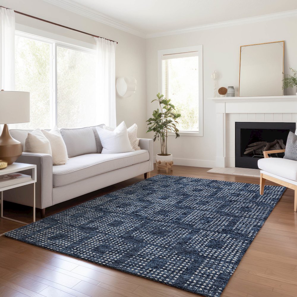 Premium Machine Washable Mayfield Blue 8' x 10' Rug