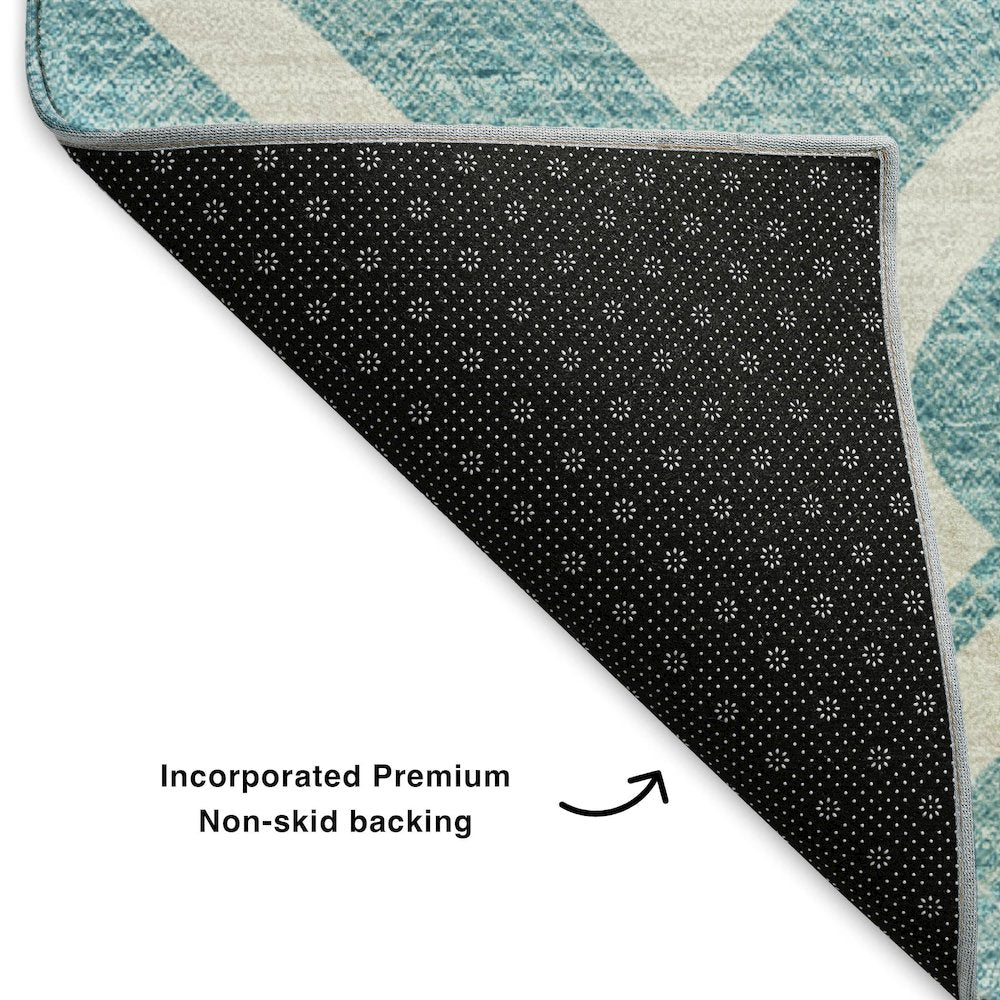 Premium Machine Washable Mayfield Teal 3' x 5' Rug