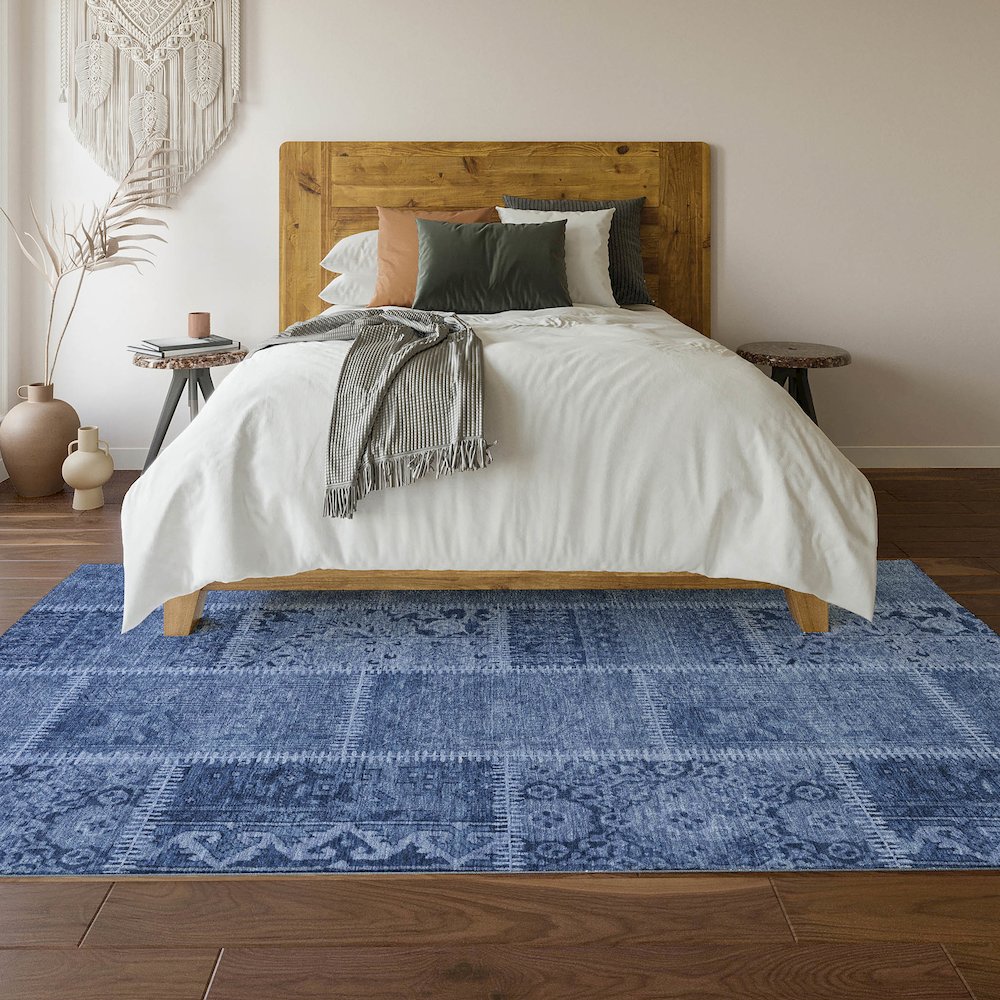 Premium Machine Washable Mayfield Navy 8' x 10' Rug