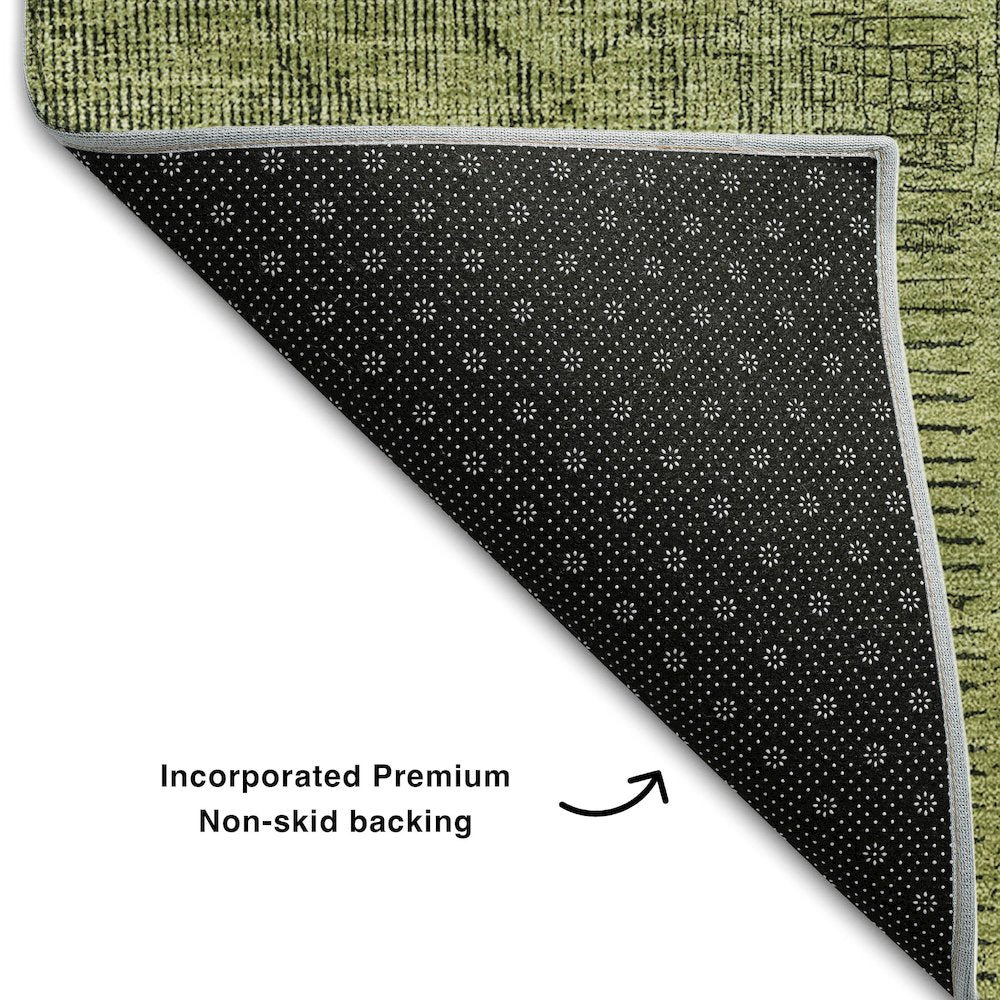 Premium Machine Washable Mayfield AMF685 Fern 3' x 5' Rug