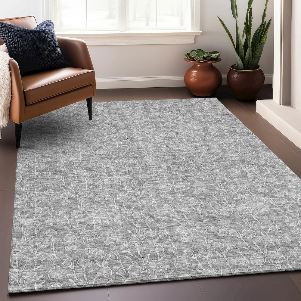 Premium Machine Washable Mayfield AMF691 Silver 8' x 10' Rug
