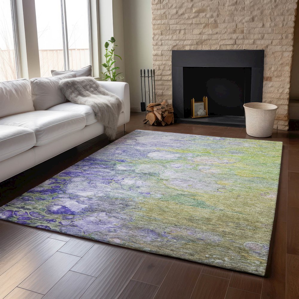 Premium Machine Washable Mayfield AMF698 Aloe 8' x 10' Rug