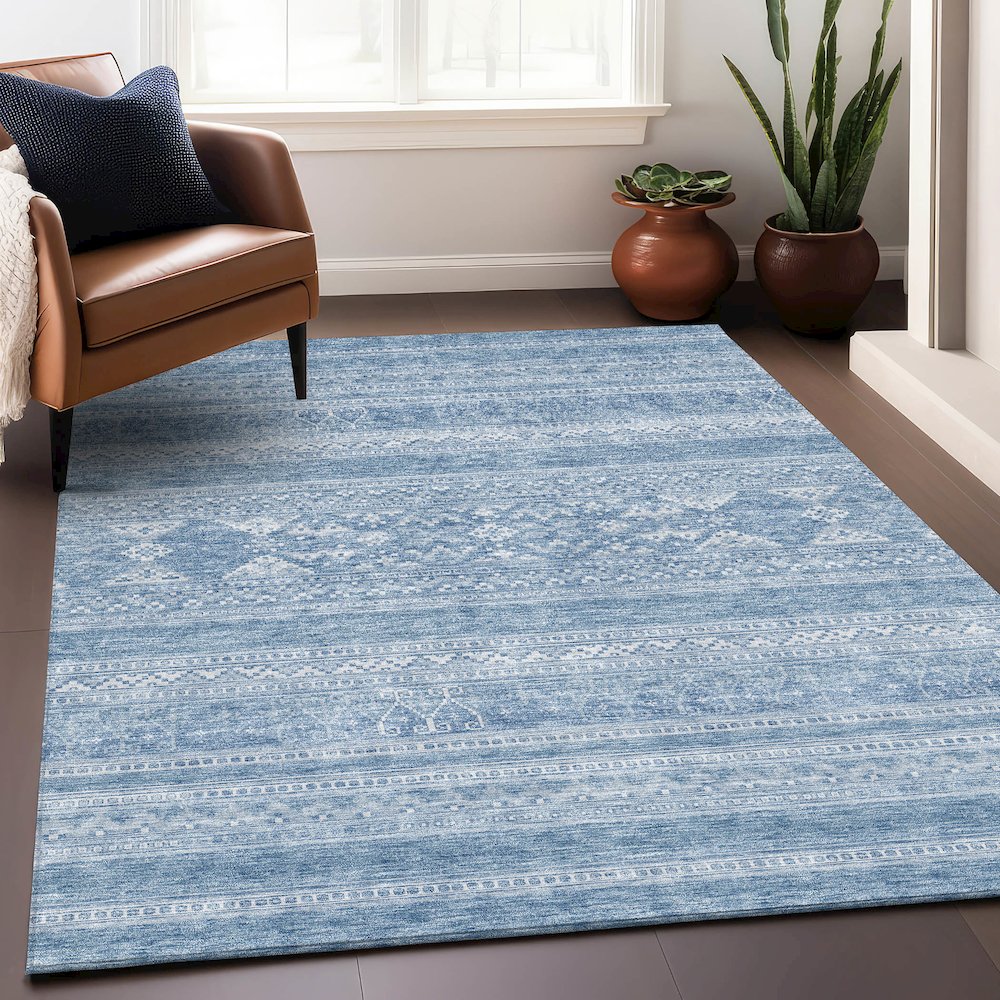 Premium Machine Washable Mayfield AMF714 Sky 8' x 10' Rug