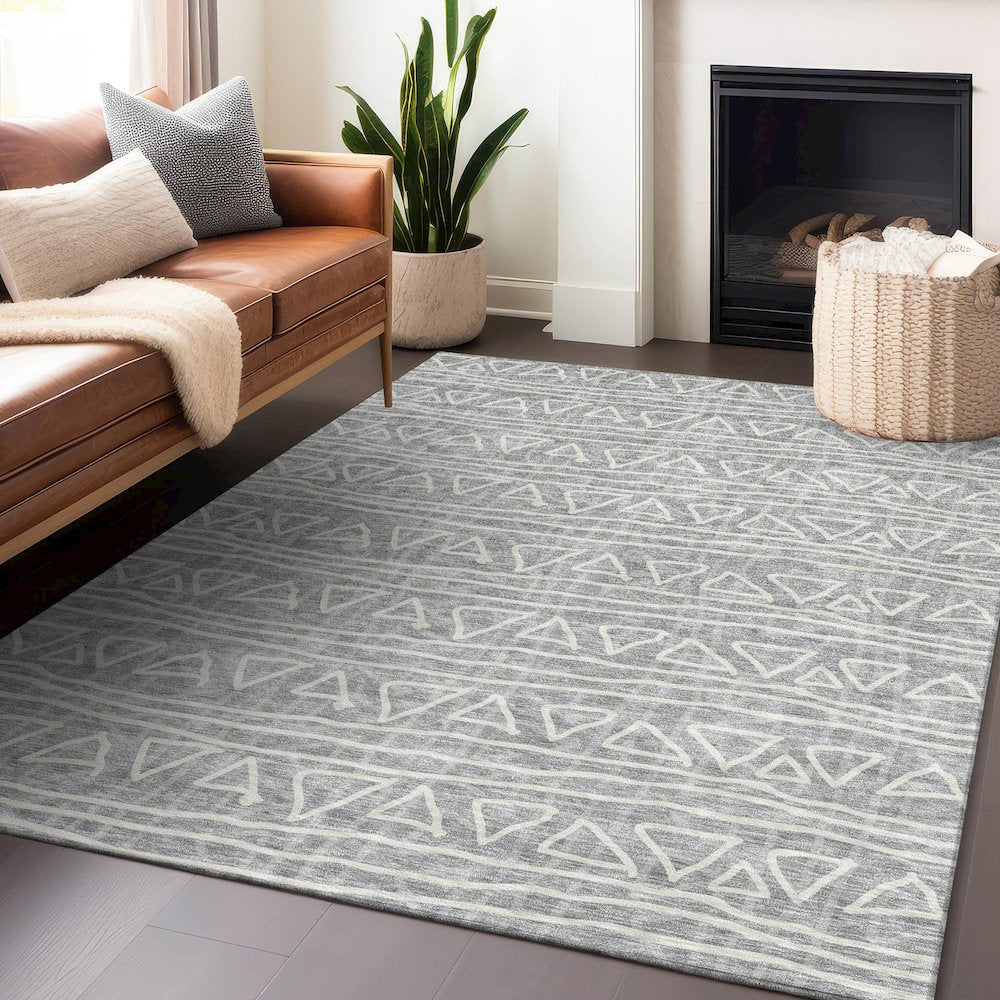Premium Machine Washable Mayfield AMF730 Gray 8' x 10' Rug