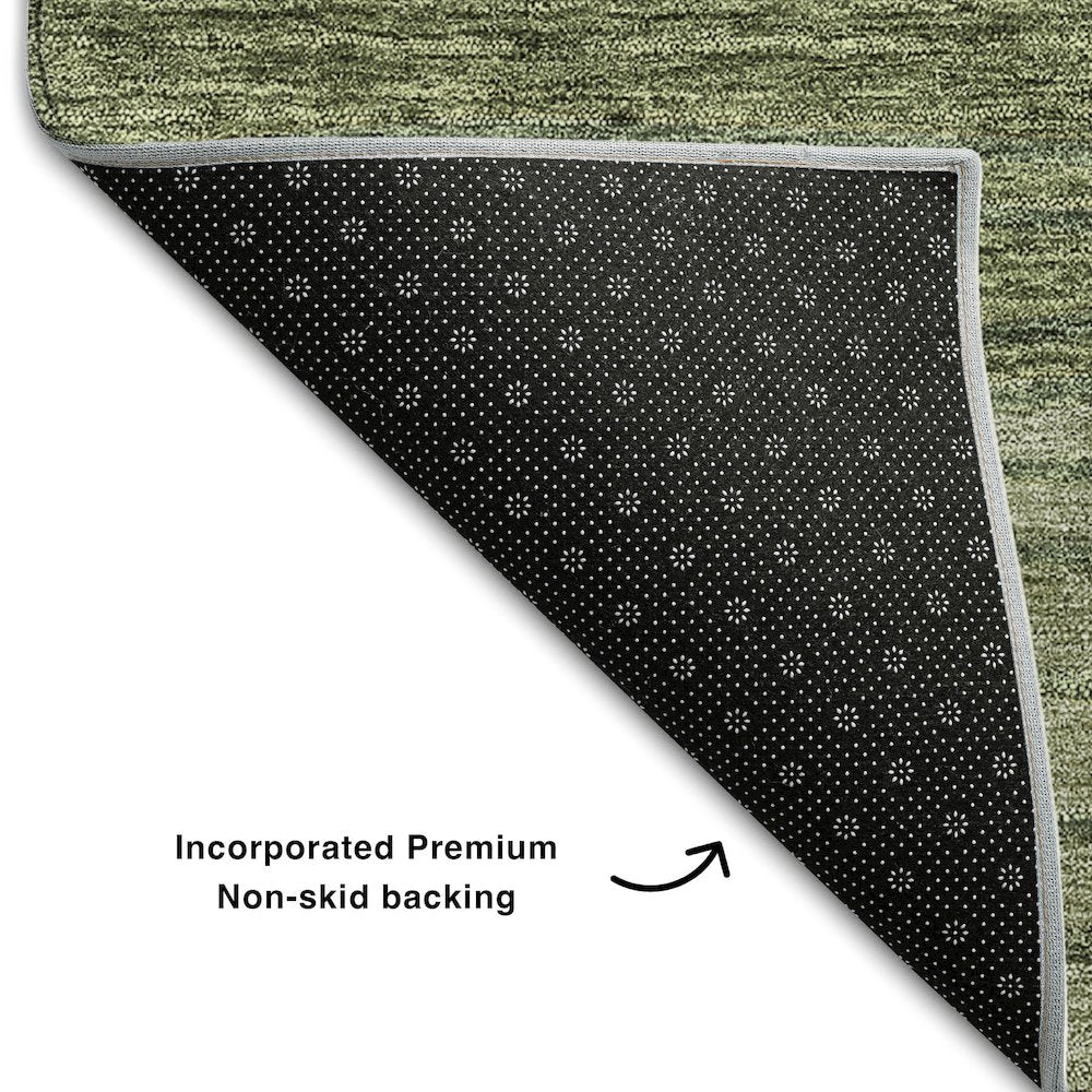 Premium Machine Washable Mayfield AMF735 Olive 3' x 5' Rug