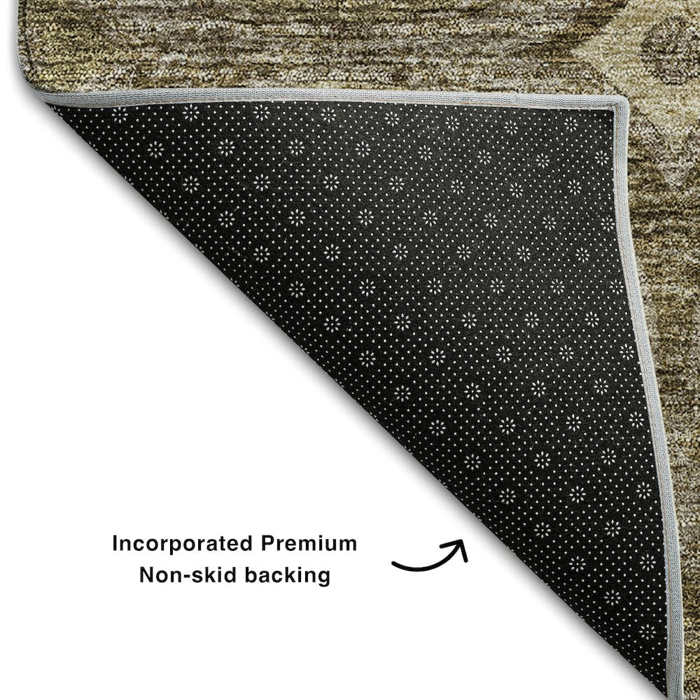 Premium Machine Washable Mayfield AMF738 Brown 3' x 5' Rug