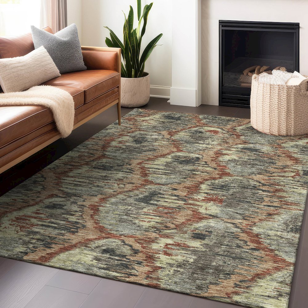 Premium Machine Washable Mayfield AMF767 Copper 8' x 10' Rug