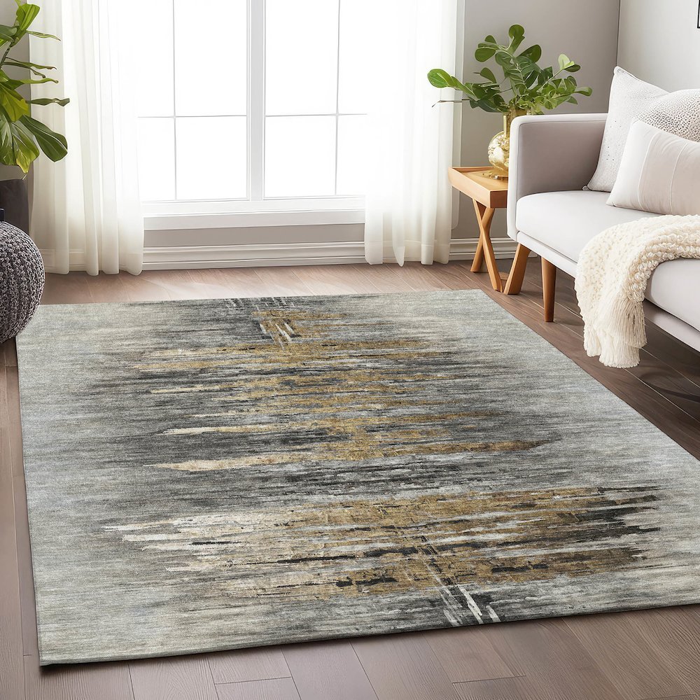 Premium Machine Washable Mayfield AMF807 Gray 8' x 10' Rug