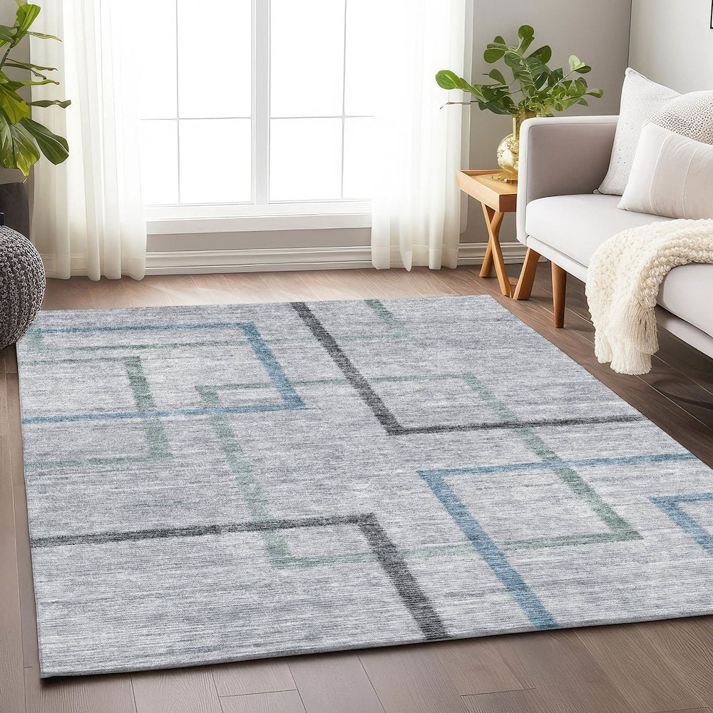 Premium Machine Washable Mayfield AMF826 Gray 8' x 10' Rug