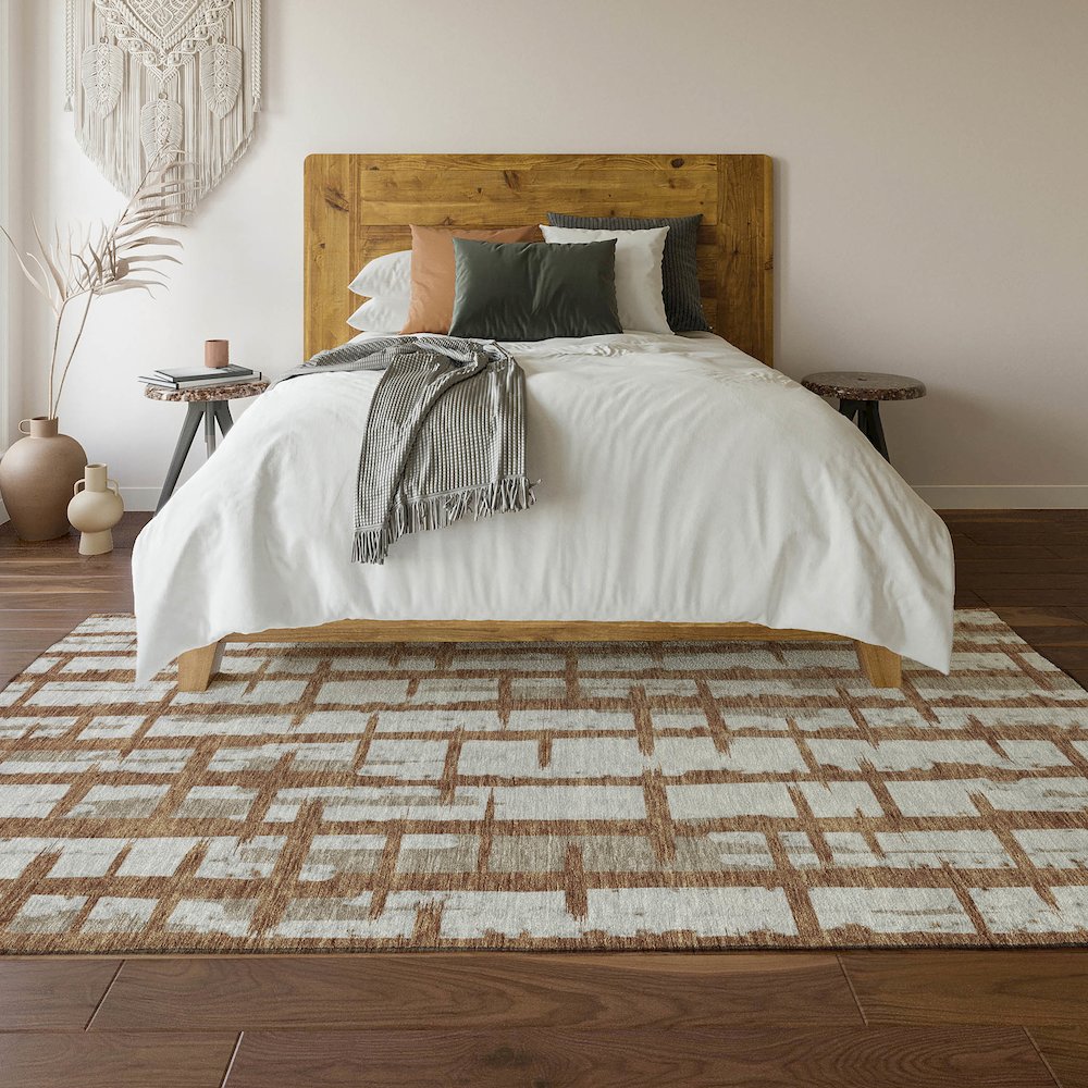 Premium Machine Washable Mayfield AMF872 Paprika 8' x 10' Rug