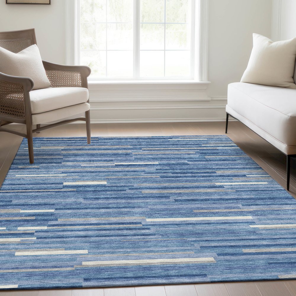 Premium Machine Washable Mayfield AMF894 Sky 8' x 10' Rug