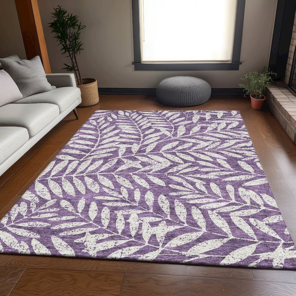 Premium Machine Washable Mayfield AMF899 Purple 8' x 10' Rug