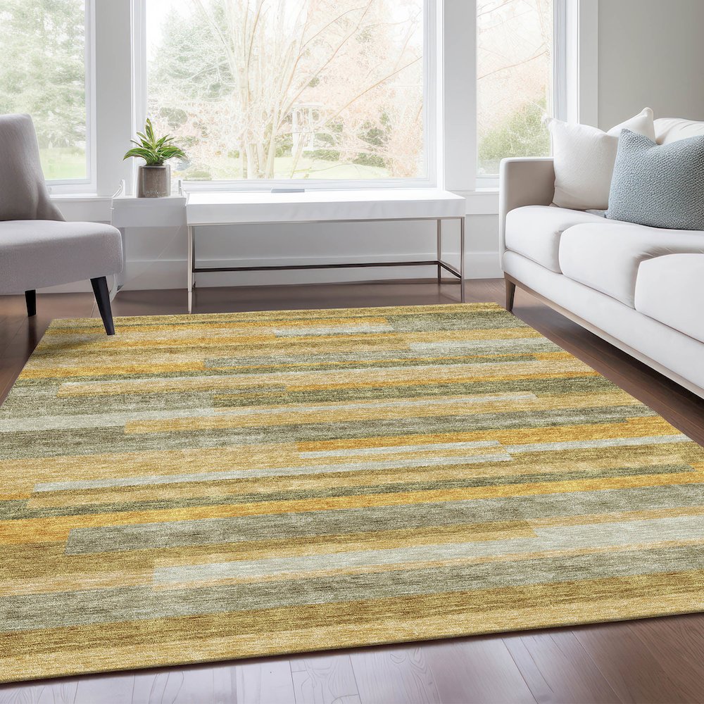 Premium Machine Washable Mayfield AMF956 Honey 8' x 10' Rug