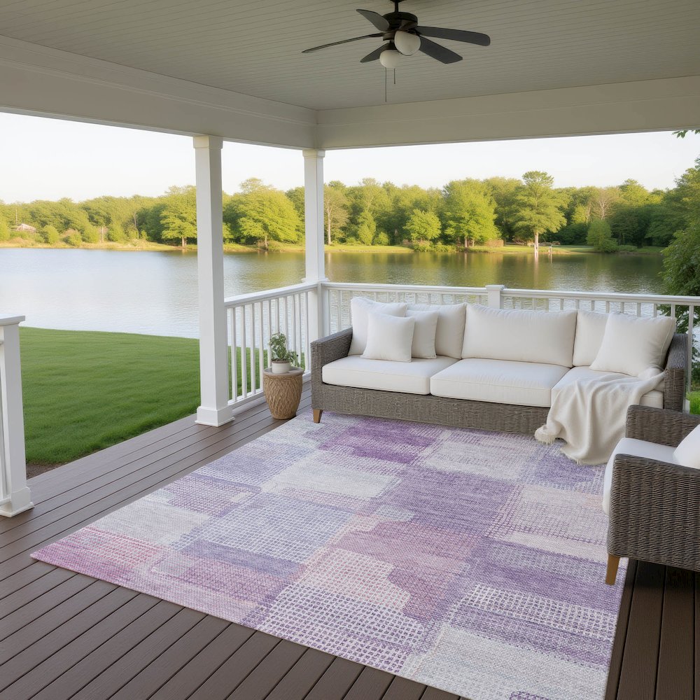 Luxury Washable Indoor/Outdoor Ravenna Lavender 8' x 10' Rug