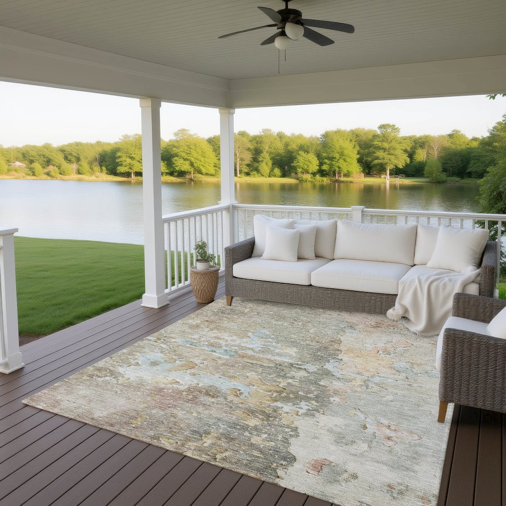 Luxury Washable Indoor/Outdoor Ravenna Brown 8' x 10' Rug